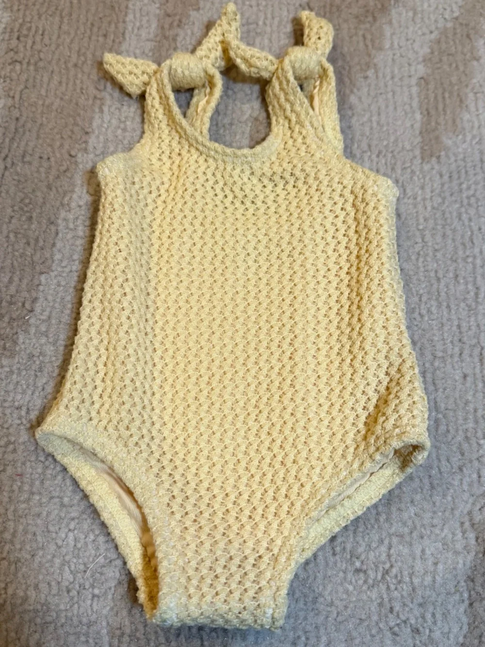 Rylee + Cru Millie One Piece Swimsuit Yellow Crochet 6-12M